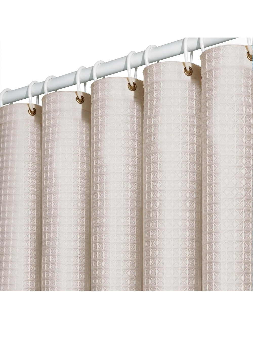 Fabric Waffle Shower Curtain 72x72in Bathroom Curtain Cream